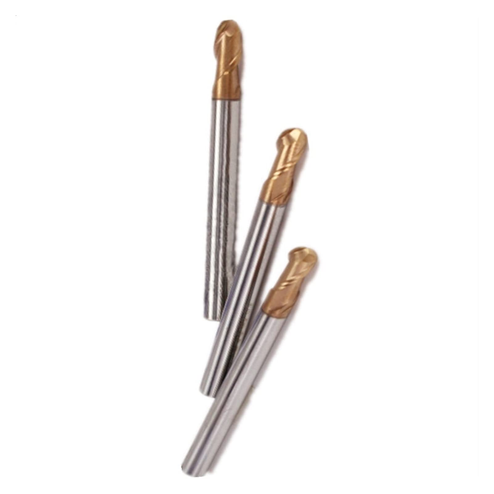 Fresa de Extremo de Punta esférica CNC HRC 55°, 2 Flautas, Fresa de Acero de tungsteno, Herramientas de fresado, R 0,5 mm - R 10,0 mm, Fresa de Extremo de carburo Recubierto.(R3.0xD6xL100)