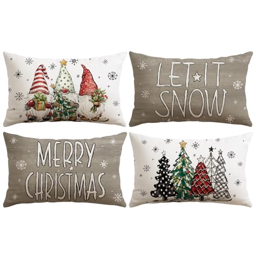 Kissenhülle 40X60 Weihnachten 19 Sungeek 4er Set Weihnachten Kissenbezüge, Dekorative...