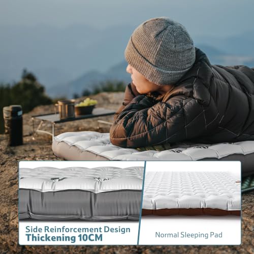 Naturehike Ultralight Sleeping Pad with Sidewalls, PFAS-Free Insulated Inflatable Sleeping Pad 6.5R, Lightweight Sleeping Mat for Camping, Hiking, Backpacking, 10cm Thickened - image 5