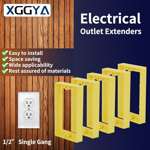 Single Gang Receptacle Outlet Box Extenders,Electrical Outlet Extender for Electrical Outlet Box & Electrical Outlet Switches,Gray,Blue,Yellow(1,4,6,12Pack) (Yellow, 12 Pack)