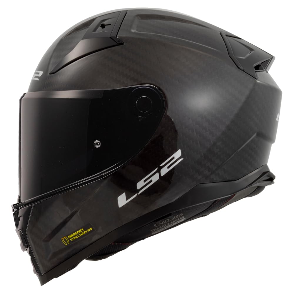 Designed LS2 FF811 Vector II Carbono Bluetooth Intercomunicador Sena Integrado - Casco de Moto Integral con Visor Solar, Pinlock y Pantalla Oscura - Helmets Unisex Hombre y Mujer - ECE 22.06