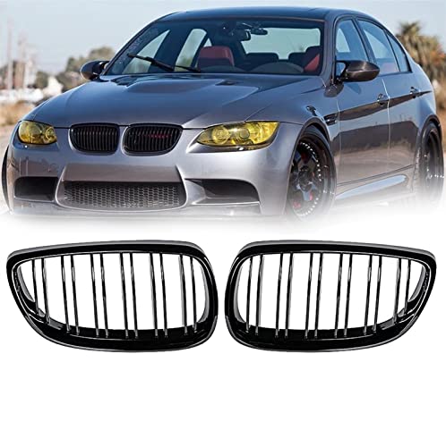 Rejilla de riñón para BMW E92 E93 M3 2007-2013 en parachoques negro brillante