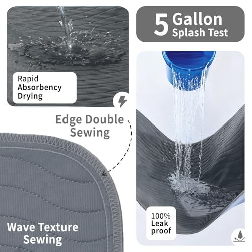 Image of Accompagner Incontinence Bed Pads Washable Waterproof, Ultra-Absorbent Reusable Underpads for Diaper Changing, Nursing, Bedridden, Adults, Seniors, Kids and Dogs (Dark Gray, 24 inchx24 inch(Pack of 6))