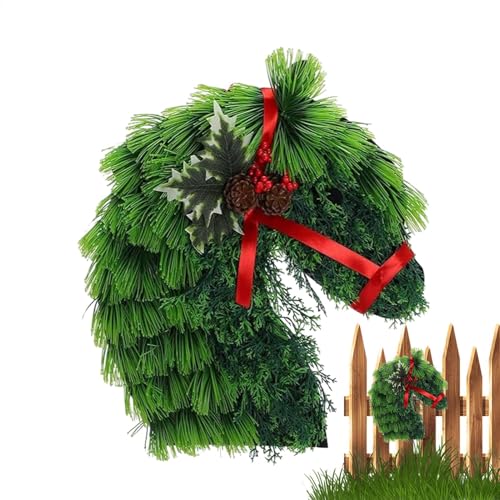 Couronne de Noël en forme de têtes de cheval pour des fêtes féeriques - 8