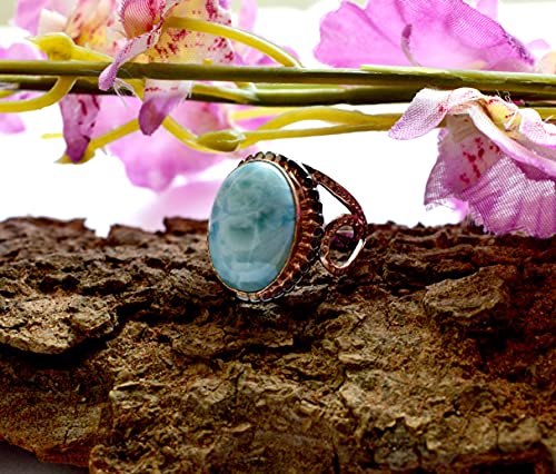 Bague larimar en argent sterling 925, le bijou idéal pour vos tenues d'été