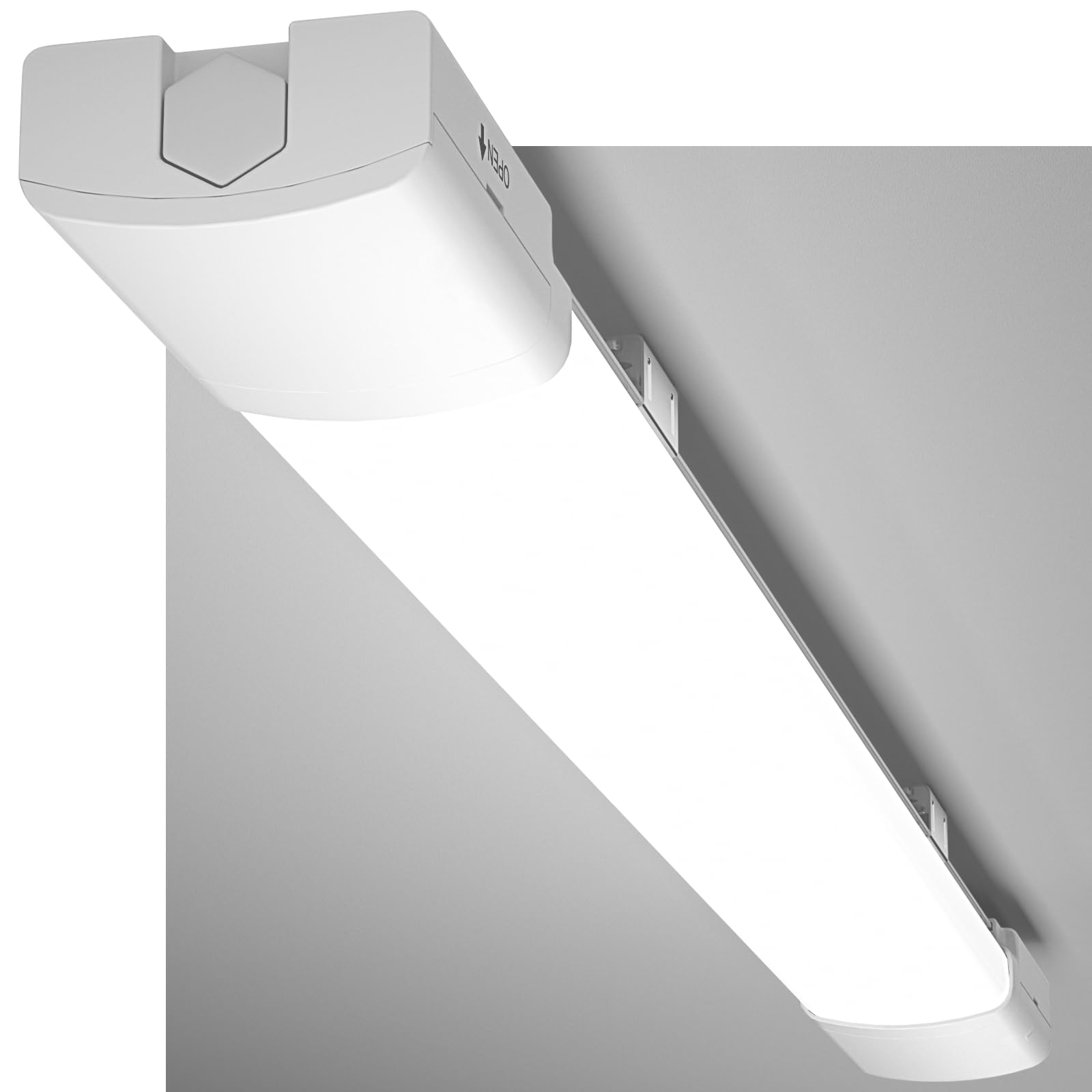 Modlicht LED Feuchtraumleuchte 60CM mit 18W 5000k Kaltlweiß 1980Lumen, Ultraslim Deckenleuchte Feuchtraum Flach Wasserfest IP65 Wannenleuchte Werkstattlampe für Keller Garage, Weiß