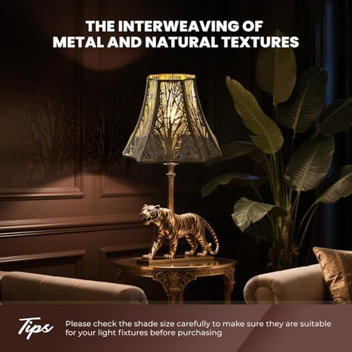 Metal Etching Lamp Shade, Octagonal Cut Corner Lampshade 6.2×13×10.8" - image 7