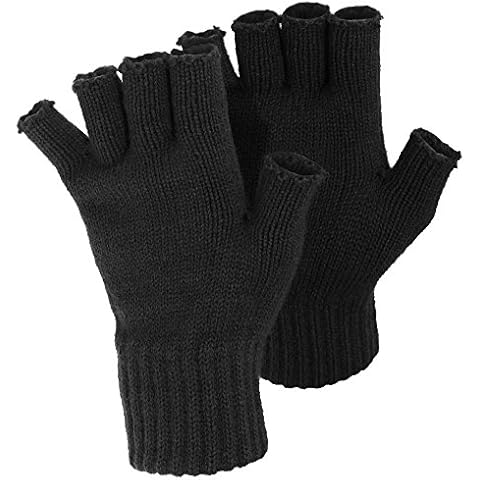 FLOSO® Ladies/Womens Winter Fingerless Gloves (One Size) (Black) Cover