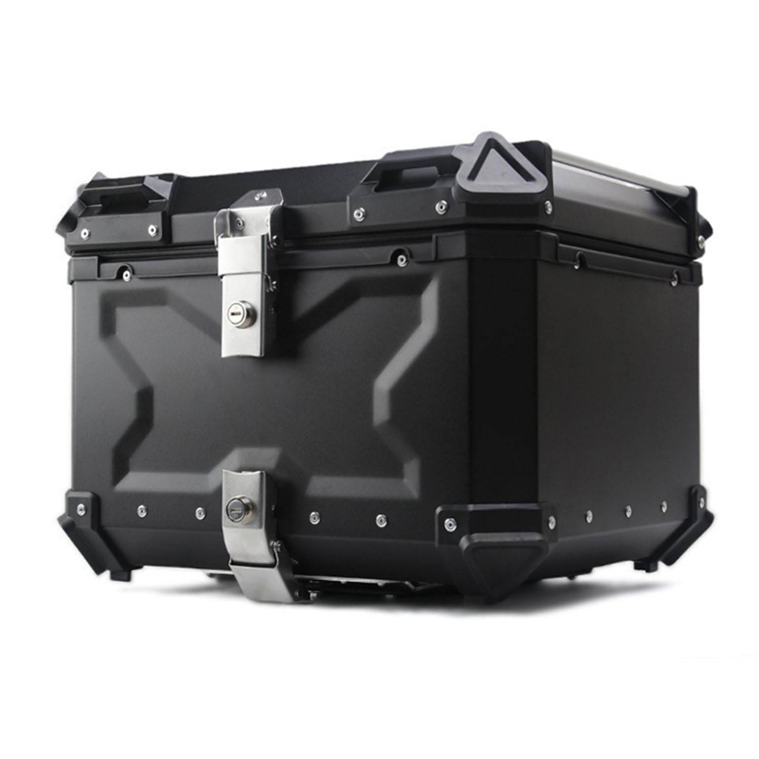 Coffre de moto noir étanche en aluminium bagages universels