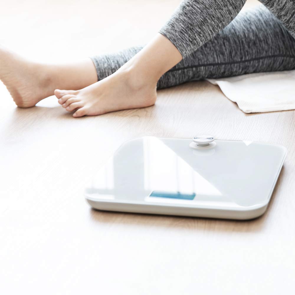 Cecotec Báscula de baño Surface Precision EcoPower 10000 Healthy. Con pulsador, Superficie de vidrio templado de alta seguridad, Sensores de precisión