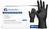 Bluelander Guantes de Nitrilo Desechables, Color Negro, Talla G, Sin Polvo, Guante Industrial, Alta Calidad, Libre de Látex, Desechables y Resistentes, Diseño Ambidiestro, Ajuste Perfecto