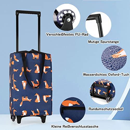 ROEWIAM Einkaufstrolley Einkaufstrolley mit 4 Rädern Zusammenklappbarer Einkaufswagen mit großer Tasche 20kg, 21L… – Bild 5