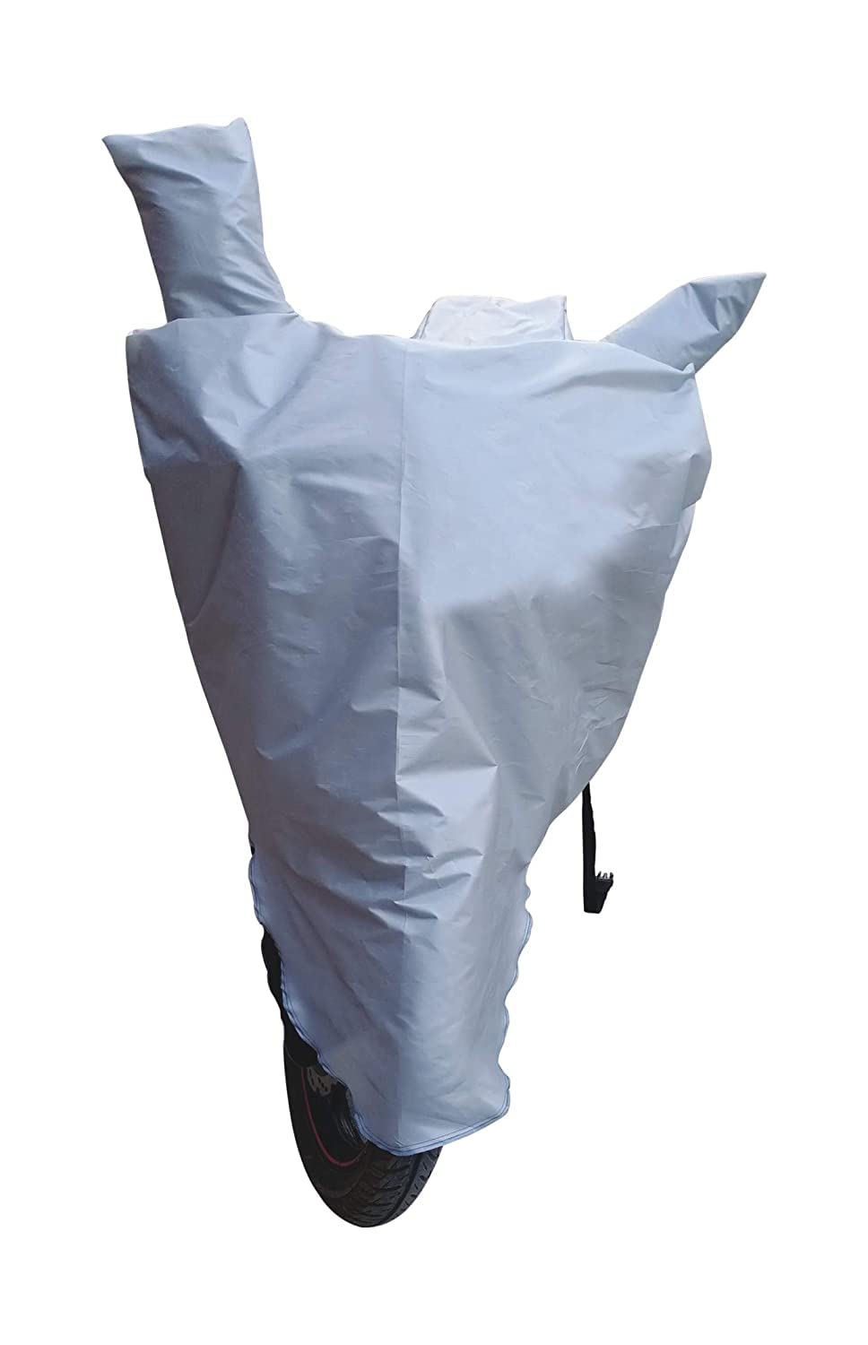 Movell® Trend Water and Heat Resistant Bike Cover (Solid Silver) with Side Mirror Pocket, Accurate Fitting Compatible with Ambition