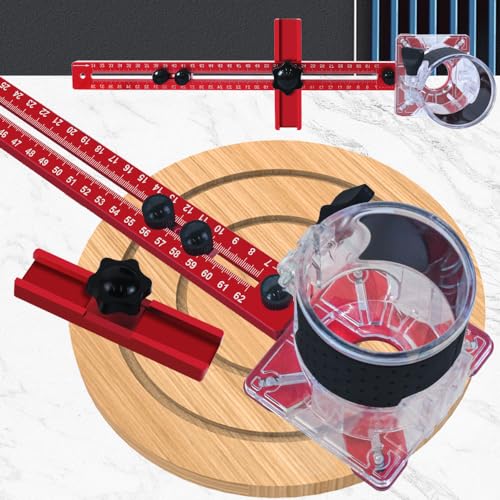 Suporte de ranhura de fresagem com escala métrica, gabarito de corte circular de alumínio para ferra