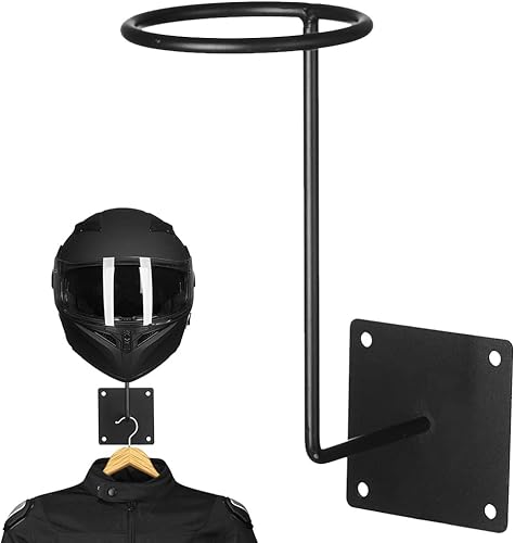 ILM Soporte para Casco con Gancho y Perchero Soporte para Casco Montaje en Pared Perchero para Chaqueta Accesorios para Motocicleta