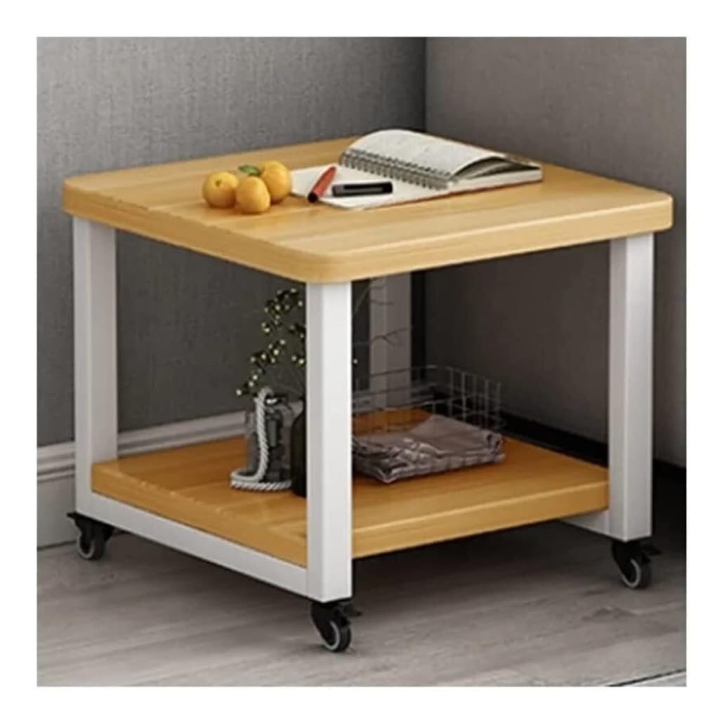 Regal für Drucker 2-stufiger Druckerständer Auf Rollen, Rollender Druckerwagen Unter Dem Schreibtisch, Druckertisch, Druckerregal Druckerhalter(C,50 * 40 * 50cm)