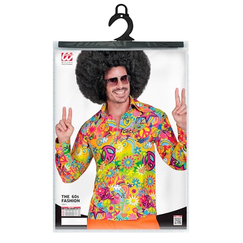 Widmann W MILANO Party Fashion - Shirt Hippie, Hipster, Flower Power, 60s Outfit, Fancy Dress Costumes, Multicoloured, L-XL - Image 2