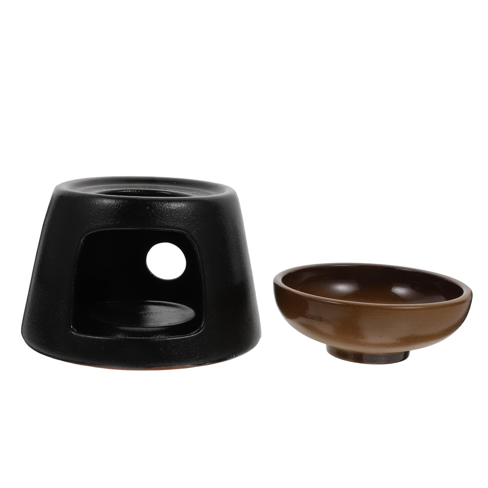 HAKIDZEL 1Pc Ceramic Teapot Warmer Elegant Heating Base for Tea Preservation Non Slip Design for Home Tea Parties Black Tea Candle Holder for Cozy Moments