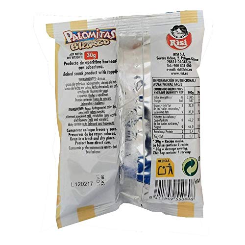 Palomitas Chocolate Blanco Risi - Caja 30 Unidades