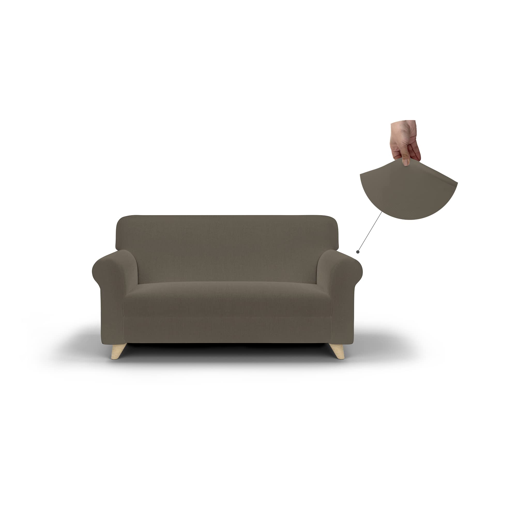 Più Bello bielastic Sofa Cover Dove Grey, 2 Places, 2 Seats