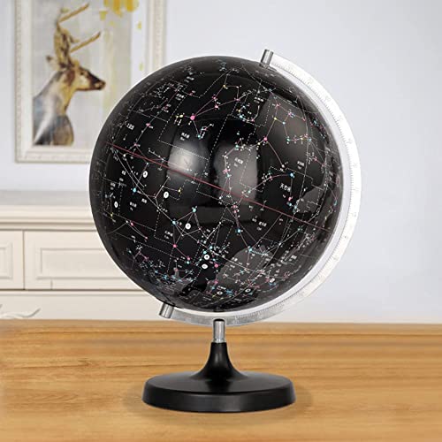 QYEURFOF Globo terráqueo, Constellation Globe Globo Celeste Transparente de 32 cm, Color Negro con lámpara Globo iluminada, plástico for Escritorio niños (Negro luz)