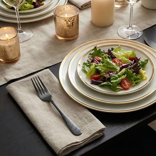 Image of 6.7 inch Charcoal Black Hammered Salad Forks | Set of 5 Durable Stainless Steel Fruit Forks | Mirror Polished Silverware for Home, Restaurants, and Gift Giving