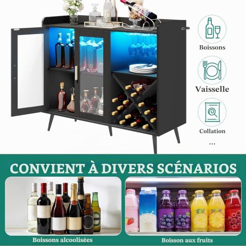 Buffet de cuisine chic avec porte en acrylique et bar YITAHOME - 6