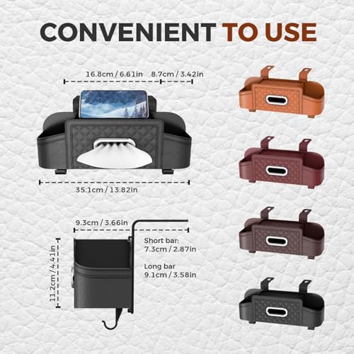 Organizador 3 en 1 para asiento trasero de auto con portavasos miniatura 7