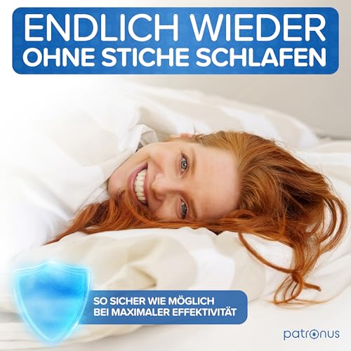 Patronus Bettwanzen-Spray zur effektiven Bettwanzen-Abwehr 500 ml - Sofortschutz-Mittel gegen Bettwanzen - mit dezentem Eukalyptus/-Zitrusduft - hochwirksam & laborgeprüft