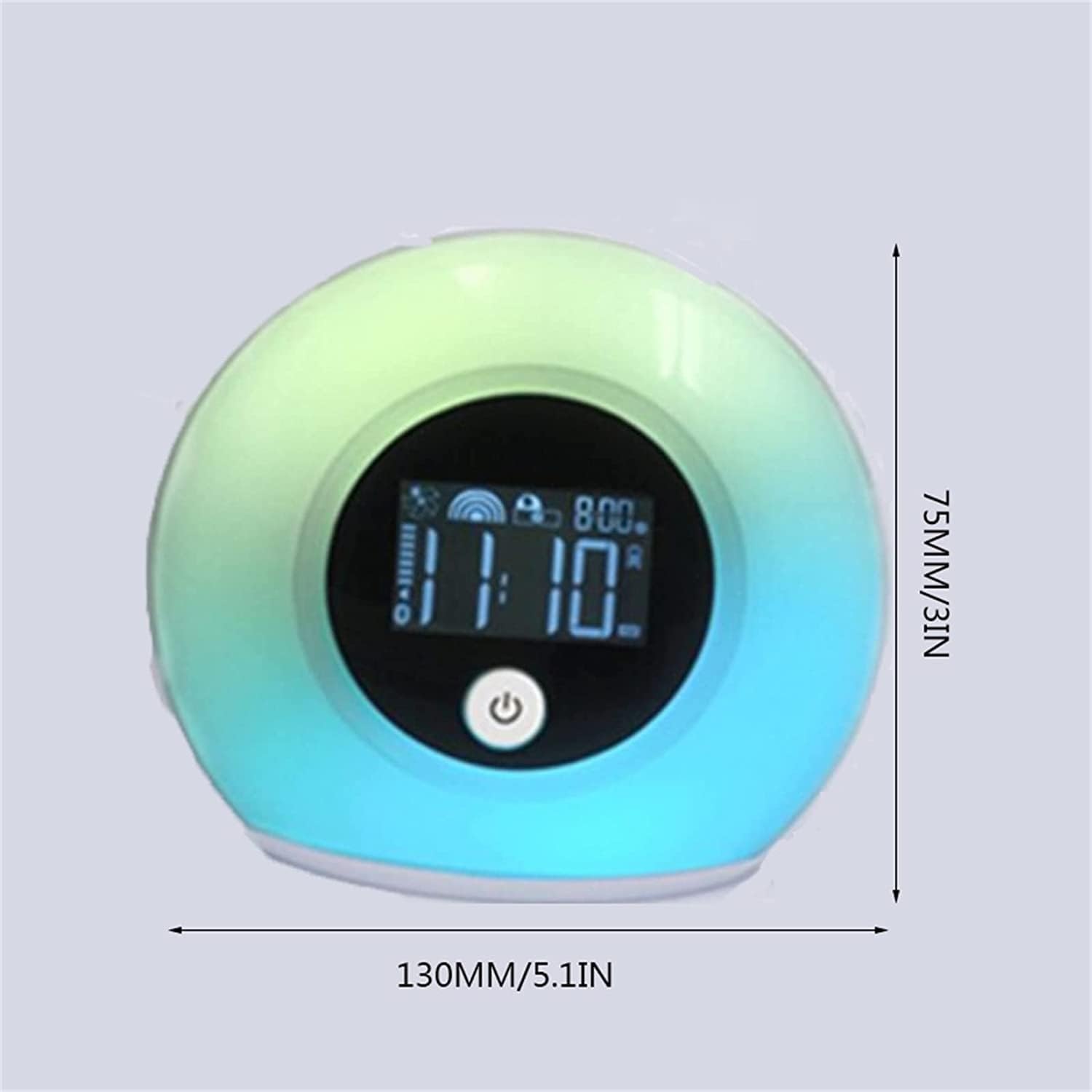 Sveglia con luce, lampada da tavolo con luce notturna con altoparlante Bluetooth/piccolo stereo, luce ambientale a LED in plastica for feste, camera da letto, campeggio, dormienti pesanti, lettore mus