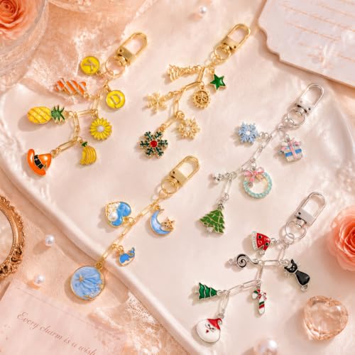 Image of Wurosi 24pcs Paperclip Keychain Making Kit,Key Ring Swivel Snap Hook Chains