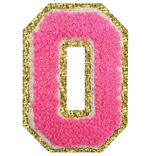 Letter Patches Varsity Glitters Chenille,3 PCS SPRT Iron on Rose