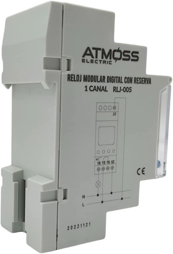 RASMACOR | Minuteur Numérique Programmable avec programmateur hebdomadaire | 52 Programmes | Écran LCD | Changement Automatique Eté/Hiver | Mode Vacances | 5 Langues au Choix