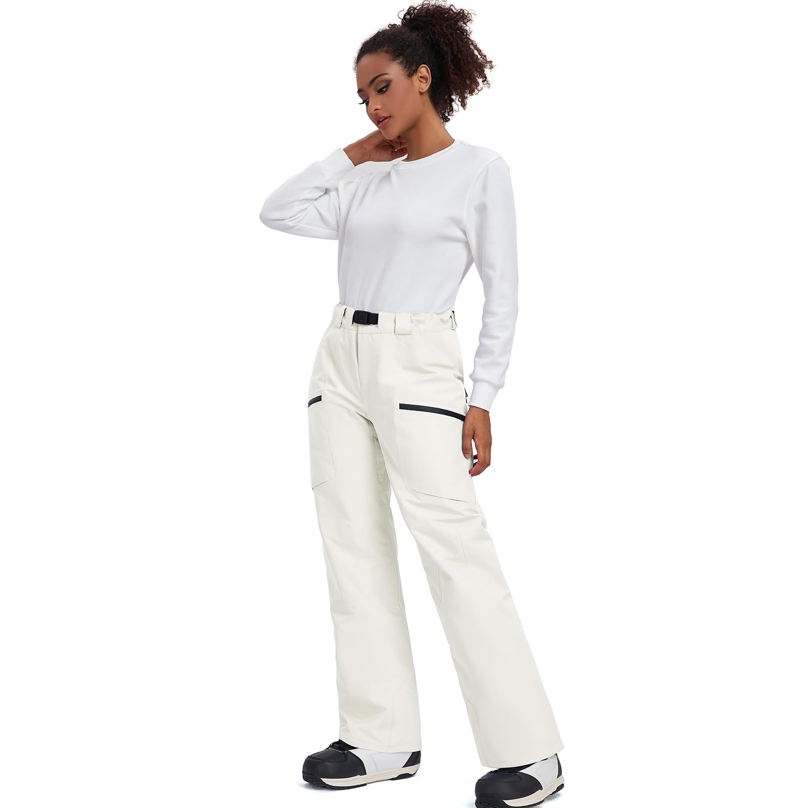 Pantalones de esquí para mujer, impermeables, resistentes al viento, transpirables, para exteriores, para invierno, cálidos, para esquí de fondo
