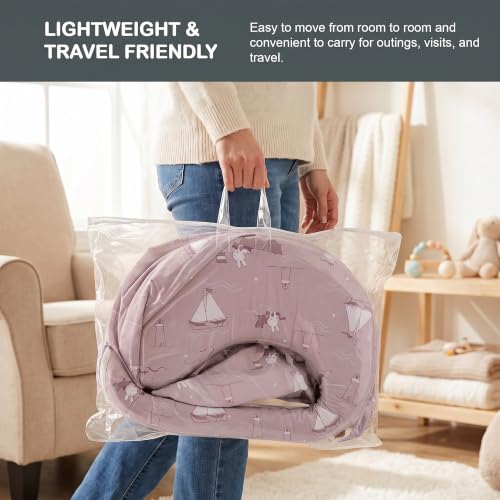 Image of BAYBEE Feeding Pillow for New Born Baby with Foldable Breastfeeding Cover | Ergonomic Feeding Cover for Nursing Mom (Lite Pink)