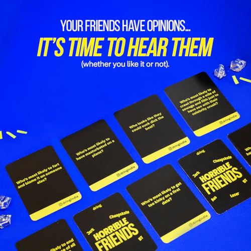 Image of Dring Horrible Friends - The 'Who's Most Likely to' Party Game | Find Out What Your Friends Really Think About You!? | PartyGame, Adult, 108 Cards | House PartyGame, Friends Game.