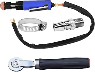 RLOZUI Air Tire Buffer, 2500rpm Low Speed Tire Buffer Pneumatic Buffing Tool Variable Speed Tire Grinder with Whip Hose, Tire Repair Buffing Wheel for Inner Liner Cleaning, Reaming and Drilling
