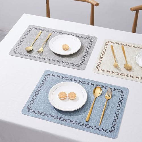 Sets de table antidérapants et lavables contre les taches rose - 4