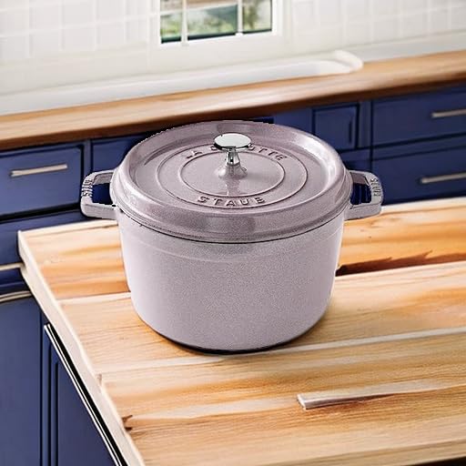 Image of Staub Cast Iron Dutch Oven 5-qt Tall Cocotte, Made in France, Serves 5-6, Lilac