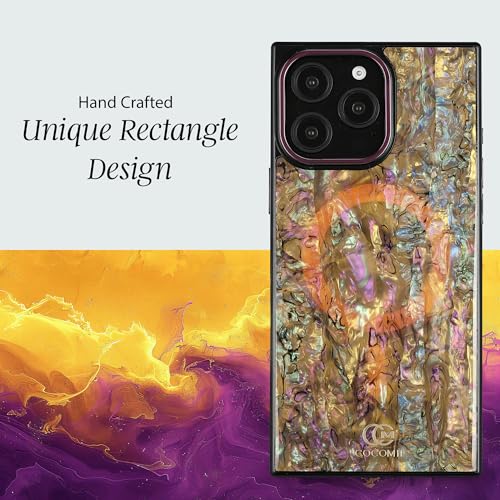 Image of COCOMII Rectangle for iPhone 15 Pro Case, Eclipse Abalone Shell
