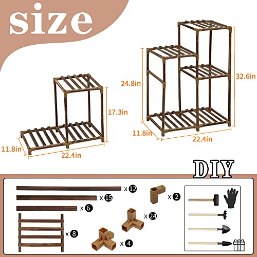 Homkirt Plant Stand Indoor Outdoor, Plant Shelf Corner Tall Plant Stand Flower Stand Wooden Tiered Plant Rack Holder Organizer Display For Multiple Plants For Patio Porch Balcony Garden(8 Tier) thumb #5