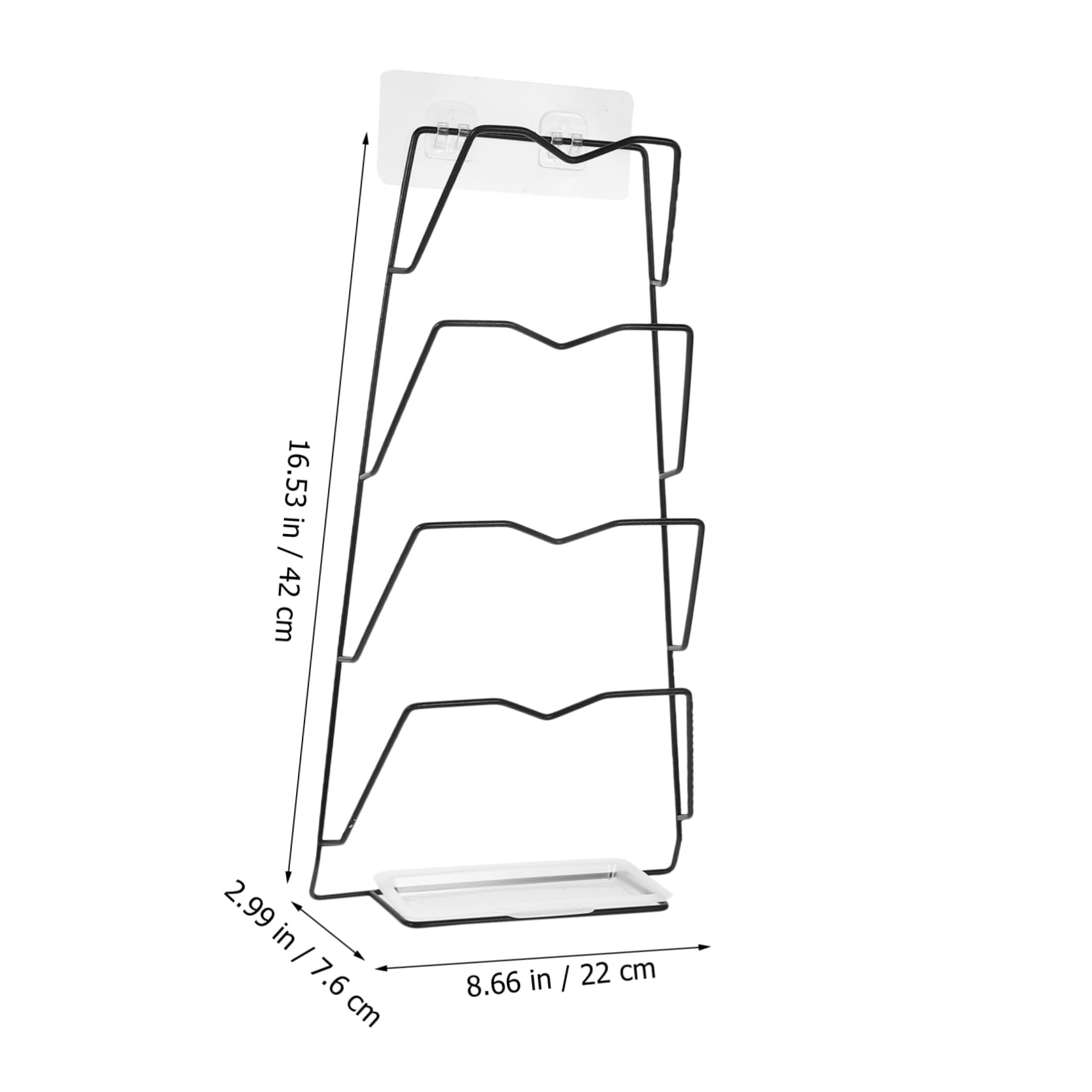 Eisen Wandmontierter Topfdeckelhalter Schwarz, mit Silikon