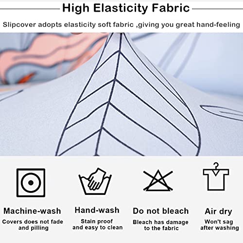 Crfatop Stretch Armless Wingback Chair Cover Printed Sloping Armchair Cover Reusable Wingback Side Chair Slipcovers Accent Chair Covers For Dining Room Banquet Home Decor,07 #TOP3