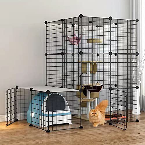 Cage d'intérieur pour chiens et chats enclos amovible multi-portes