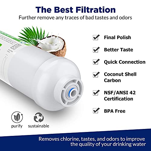 Membrane Solutions T33 Inline Post Carbon Water Filter 1/4" Quick-Connect - image 4