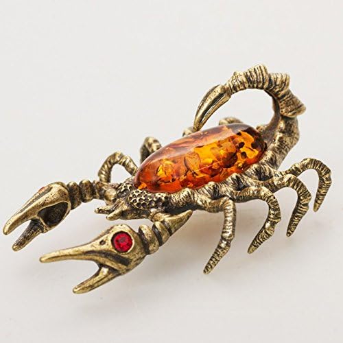 Scorpion Brass & Amber Figurine
