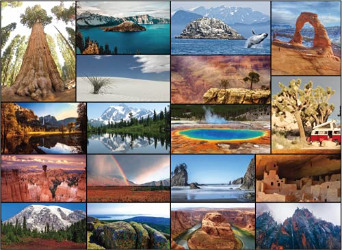 Our National Parks 500 Piece Puzzle - USA National Parks Jigsaw Puzzle, Acadia National Park, Yellowstone, Zion, Arches, Crater Lake, Mount Rainier, Great National Park Gifts 500 Piece Jigsaw Puzzle