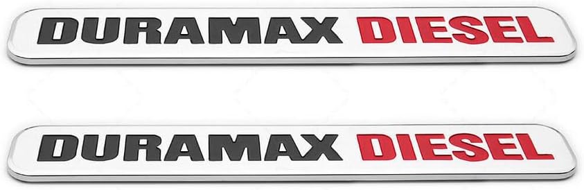 2X 6.6l Duramax Die-sel Allison Emblem Fender Door Hood Tailgate Decal Badge Nameplate Letter Replacement for Badges Silverado 2500 3500 HD (Chrome Black Red)