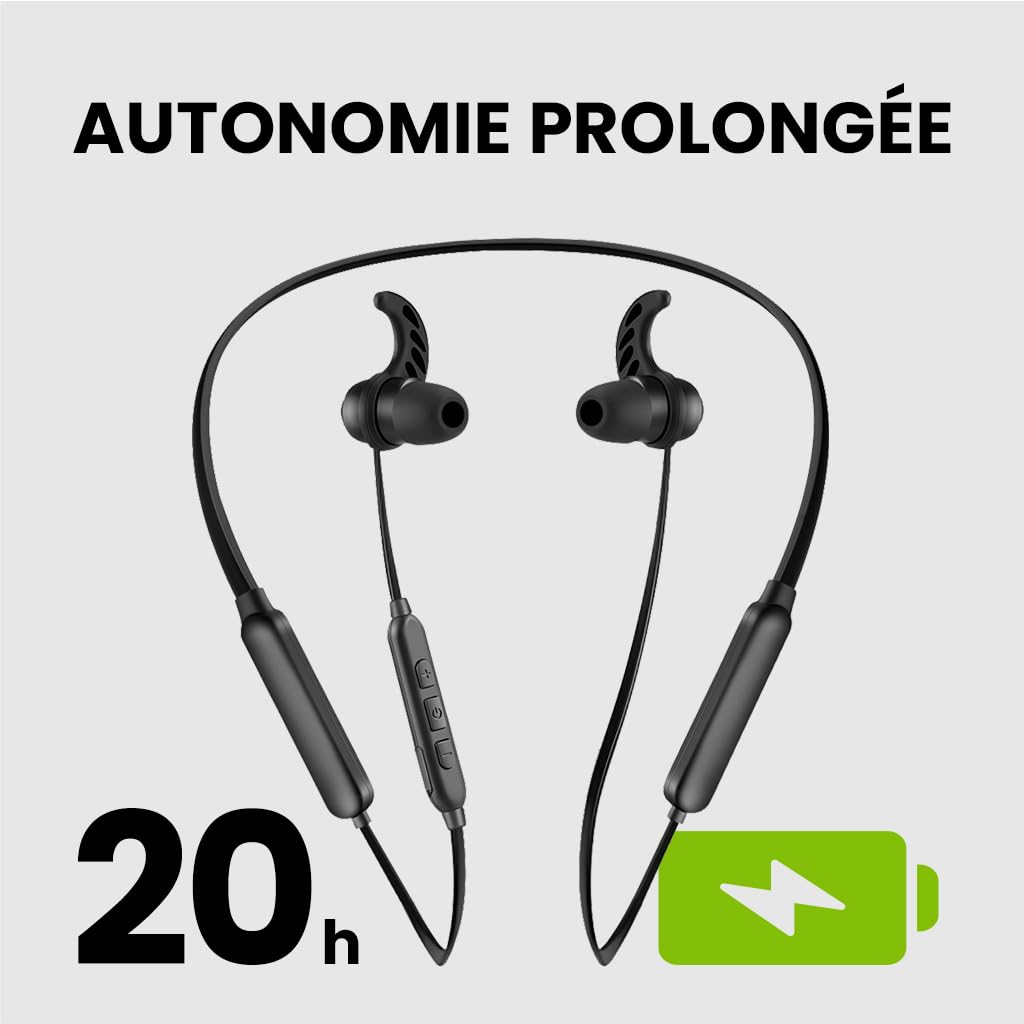 Avantree NB16-Q - Écouteurs Bluetooth 5.2 Intra-Auriculaires avec Qualcomm aptX Adaptive, 20h d’Autonomie, Confortables & Sécurisés pour Smartphones, Smart TVs et PCs