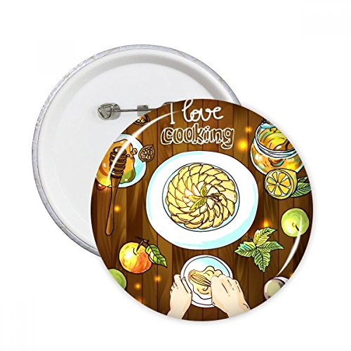 Badge rond J'aime faire cuire des œufs au miel bouton décoration pour vêtements en lot de 5 L
